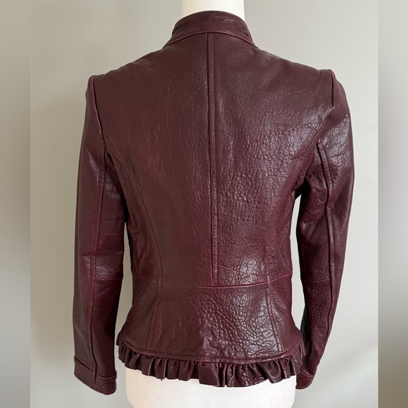 Ann Taylor Deep Red Leather Jacket - Picture 6 of 11